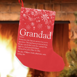 Granddad Grandpa Definition Quote Holiday Snow Kleiner Weihnachtsstrumpf