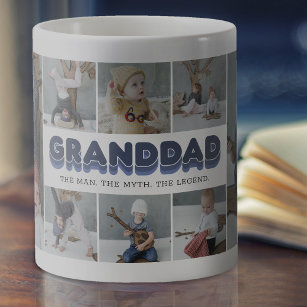 Granddad Man Myth Legend Foto Collage Kaffeetasse