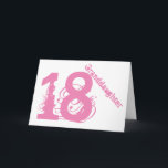 Granddaughter, 18th birthday, white and pink. karte<br><div class="desc">Bei White Background Featuring Pink Text ist es 18th birthday greeting for any cool granddaughter. My Funny Mind Greetings.</div>
