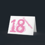 Granddaughter, 18th birthday, white and pink. karte<br><div class="desc">Bei White Background Featuring Pink Text ist es 18th birthday greeting for any cool granddaughter. My Funny Mind Greetings.</div>
