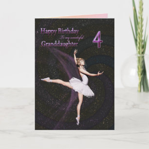 Granddaughter age 4, Ballerina birthday card Karte