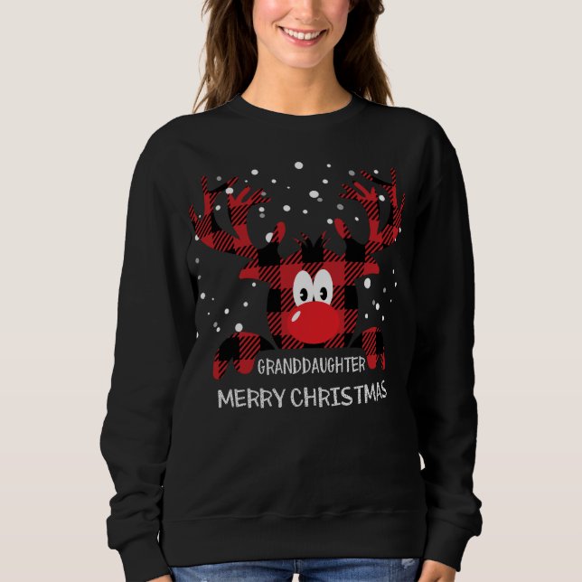 Granddaughter Always be yourself Reindeer Santa Ha Sweatshirt (Vorderseite)