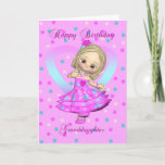 granddaughter birthday card - pink and blue polka karte<br><div class="desc">granddaughter birthday card - pink and blue polka dot</div>