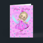 granddaughter birthday card - pink and blue polka karte<br><div class="desc">granddaughter birthday card - pink and blue polka dot</div>