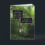 Granddaughter Birthday, Humorous Gnome in Forest Karte<br><div class="desc">This funny birthday card for your granddaughter feature a cartoon illustrated gnome with a white,  bushy beard and poiny,  red hat hat d a Bush in a foto of a forest - speaking compliments in a pair of speech bubbles with fun,  hand drawn typeface.</div>