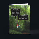 Granddaughter Birthday Karte<br><div class="desc">This funny birthday card for your granddaughter feature a cartoon illustrated gnome with a white, bushy beard and poiny, red hat hat d a Bush in a foto of a forest - speaking compliments in a pair of speech bubbles with fun, hand drawn typeface.</div>