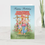 Granddaughter Cute Girl And Wishing Well Birthday Karte<br><div class="desc">Granddaughter Cute Girl And Wishing Well Birthday Card - Happy Birthday</div>
