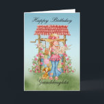 Granddaughter Cute Girl And Wishing Well Birthday Karte<br><div class="desc">Granddaughter Cute Girl And Wishing Well Birthday Card - Happy Birthday</div>