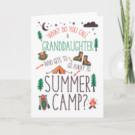 Granddaughter Funny Summer Camp Orange Green Brown Karte