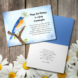 Granddaughter Happy April Birthday with Bluebird Karte