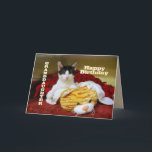 Granddaughter Happy Birthday Kitten with Toy Tiger Karte<br><div class="desc">You can personalize this card with your granddaughter's name and age.  "Dearest Granddaughter,  Hope your birthday is purr-fectly meow-velous!"</div>