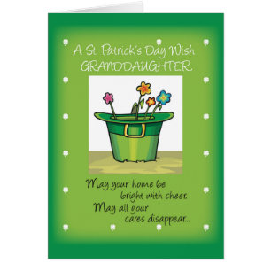 Granddaughter, St. Patrick's Day Hat with Flowers