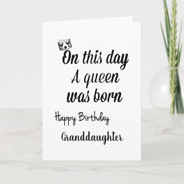 **GRANDDAUGTER** SIE SIND EINE KLEINE "BIRTHDAY"-K KARTE (Vorderseite)