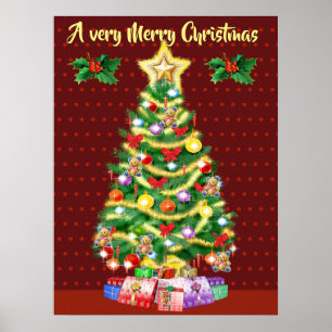 Grande affiche d'arbre de Noël