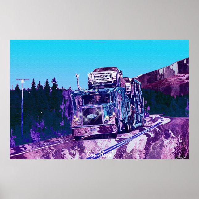 Grande affiche d'art de routier de transporteur de (Devant)
