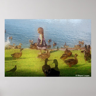 Grande affiche de fille canard en toile