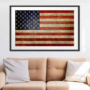 Grande affiche du drapeau américain (peut être red