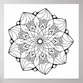 Grande affiche Mandala en couleur