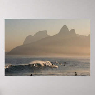 Grande affiche "Surfers at Arpoador, Rio de Janeir