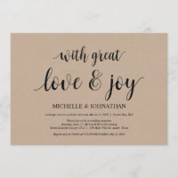 Grande amour et joie, Faire-part de mariage en fui