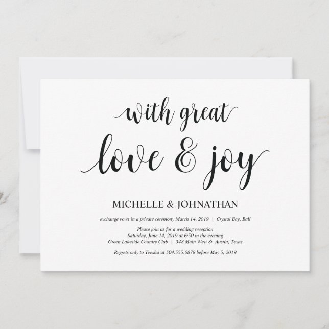 Grande amour et joie, Faire-part de mariage en fui (Devant)