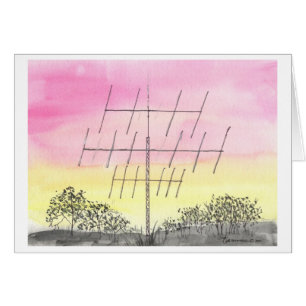 Grande antenne au coucher du soleil