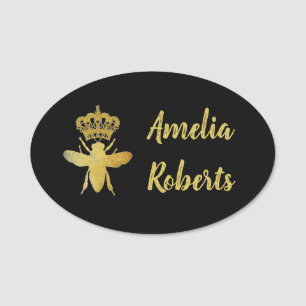 Grande BEE BEE Gold personnalisé Noir Badge magn