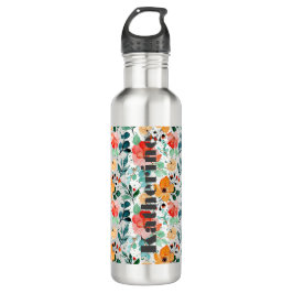 Grande Bouteille d'eau Motif Floral Personnalisée
