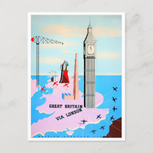 Grande-Bretagne voyage vintage Carte postale