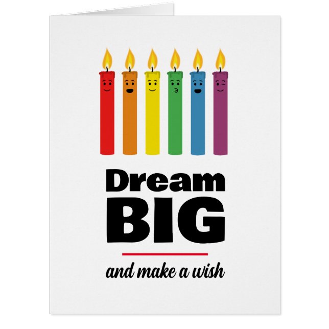 GRANDE CARTE - 8,5 x 11 - Bougies d'anniversaire m (Devant)