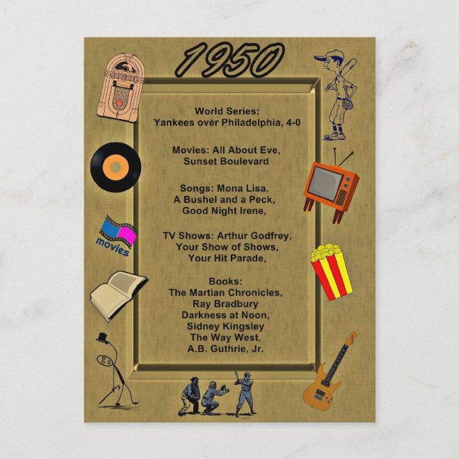 Grande carte d'anniversaire 1950 (Devant)