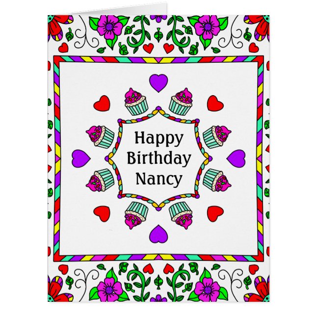 Grande carte d'anniversaire à l'intérieur de la pa (Devant)