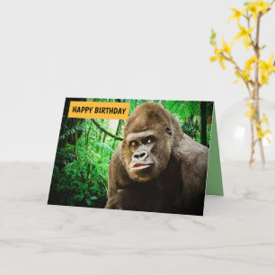 GRANDE CARTE D'ANNIVERSAIRE APE FUNNY GORILLA POUR