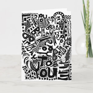 Grande carte d'anniversaire artistique