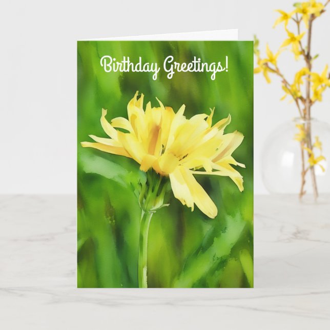Grande carte d'anniversaire de Dandelion jaune (Fleur jaune)