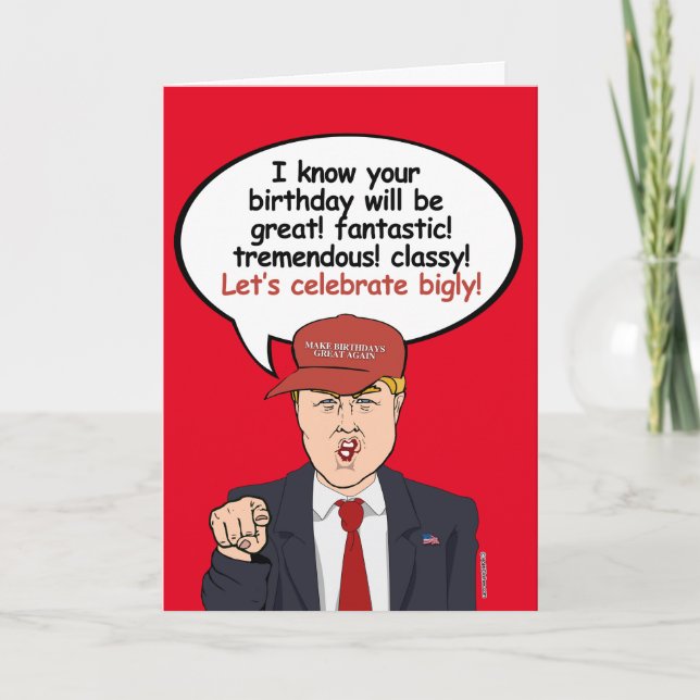 Grande carte d'anniversaire de Trump - Fêtons-nous (Devant)