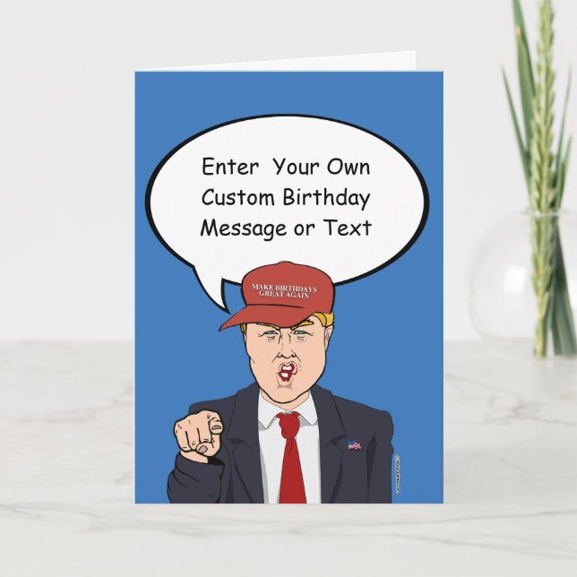 Grande carte d'anniversaire Trump - Customisez vot (Devant)
