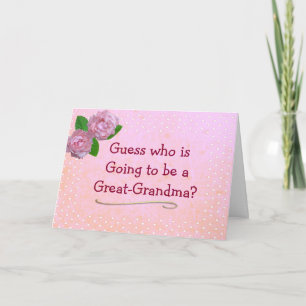 Grande carte d'annonce de grand-mère rose et Polka