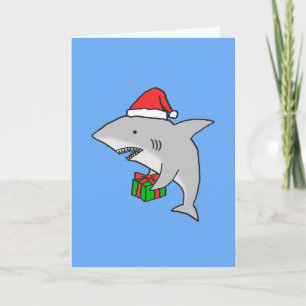 Grande carte de Noël de requin blanc