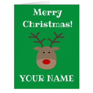 Grande carte de Noël très grande avec rennes migno