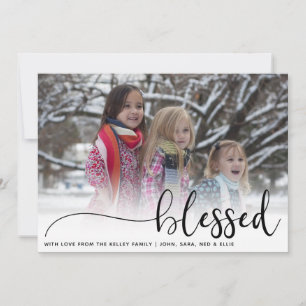 Grande carte de vacances photo Blessé, Parties sci