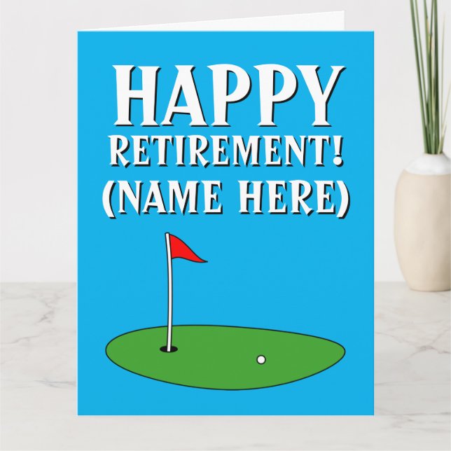 Grande carte de voeux de golf de retraite heureuse (Devant)