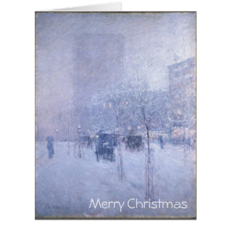 Grande carte de voeux de Noël impressionniste