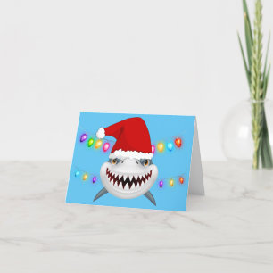 Grande carte de voeux Noël de requin blanc