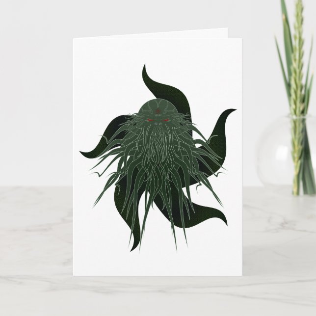 Grande carte de voeux personnalisable de Cthulhu (Devant)