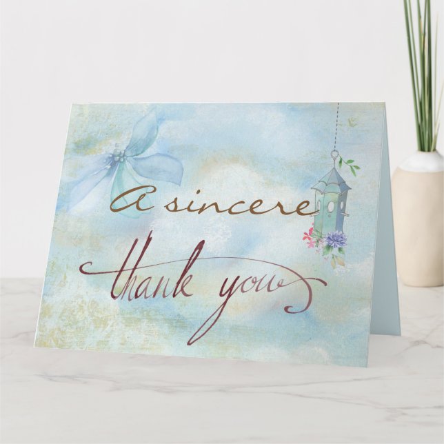 Grande carte de voeux personnalisée Merci (Devant)