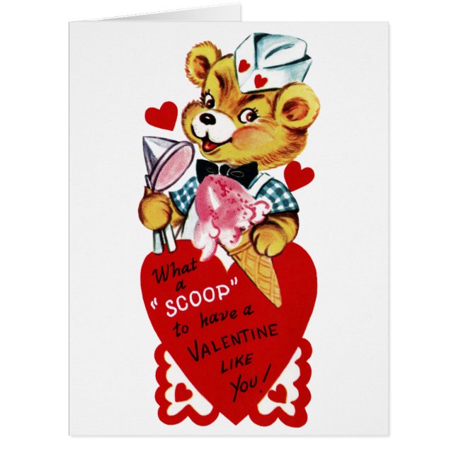 Grande carte de voeux Valentine Bear and Ice Cream (Devant)