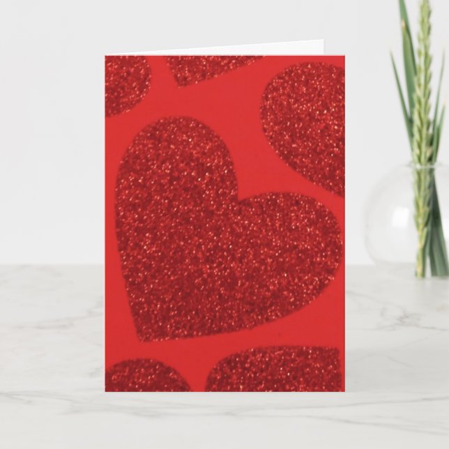 Grande carte rouge de Valentine de coeur (Devant)