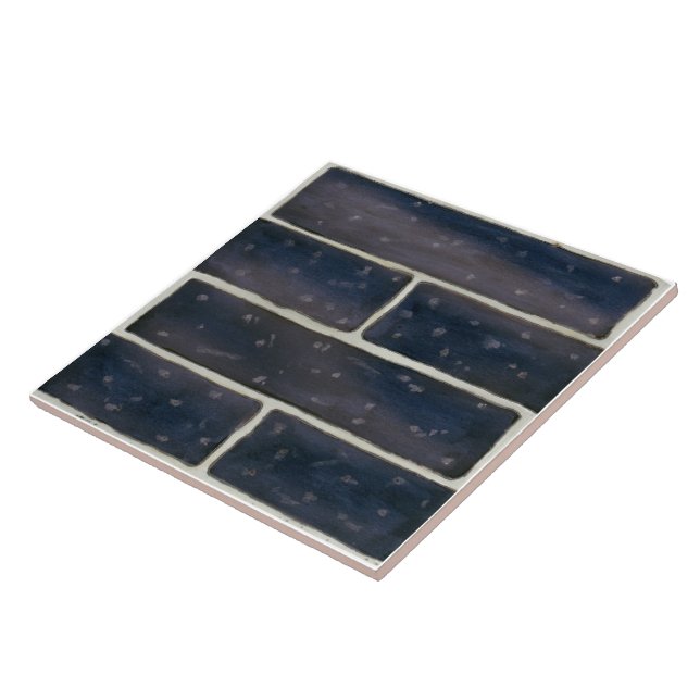 Grande céramique carreaux de minuit bleu faux desi (Côté)