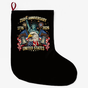 Grande Chaussette De Noël 250 Ans Anniversaire Américain 1776-2026 Drapeau U